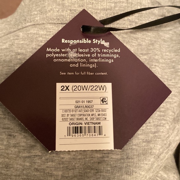 Brand New Ava & Viv Gray Long Sleeve Top…size 2X - Picture 5 of 5